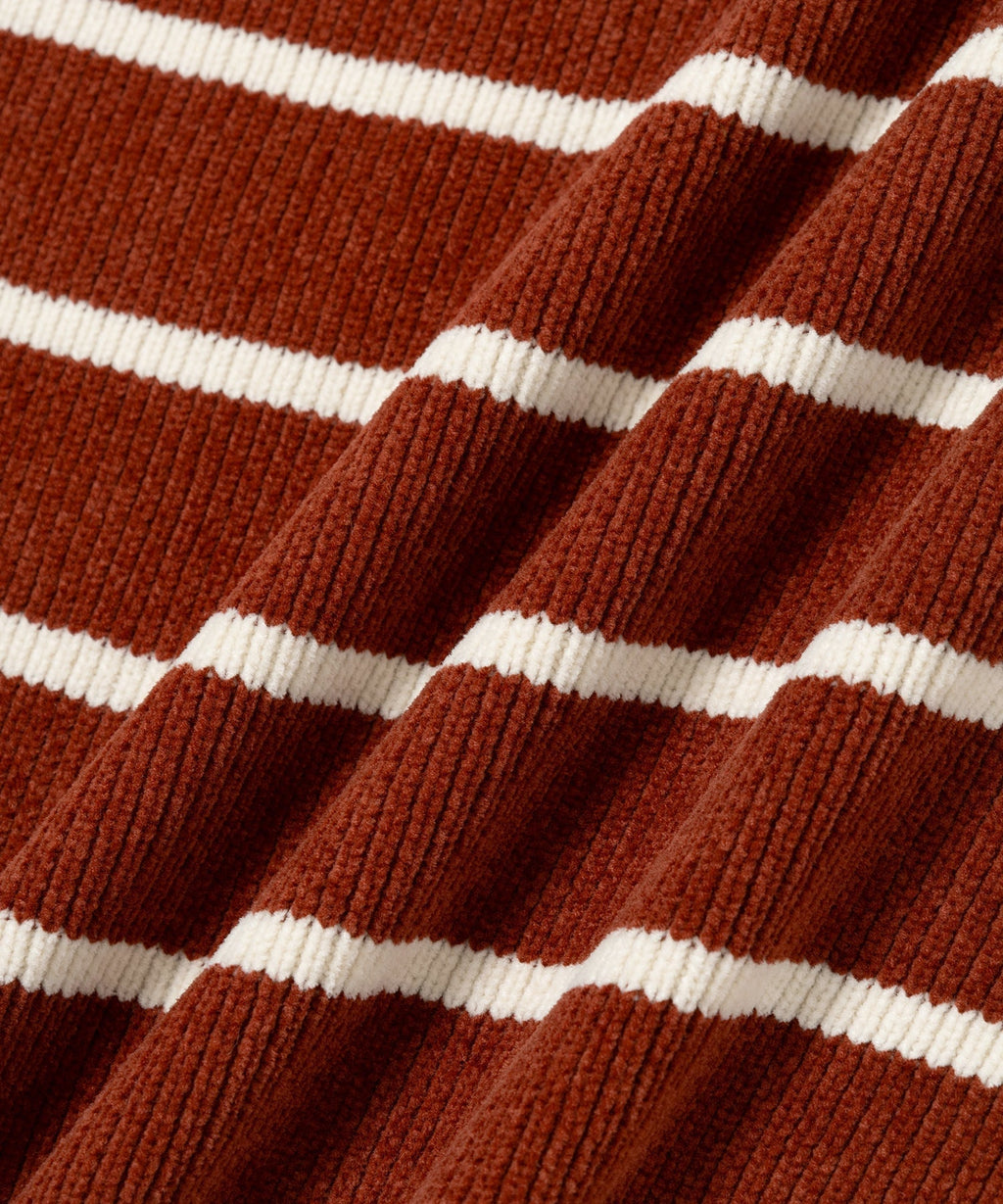 Brick/White | Mole Yarn Stripe Skipper Knit
