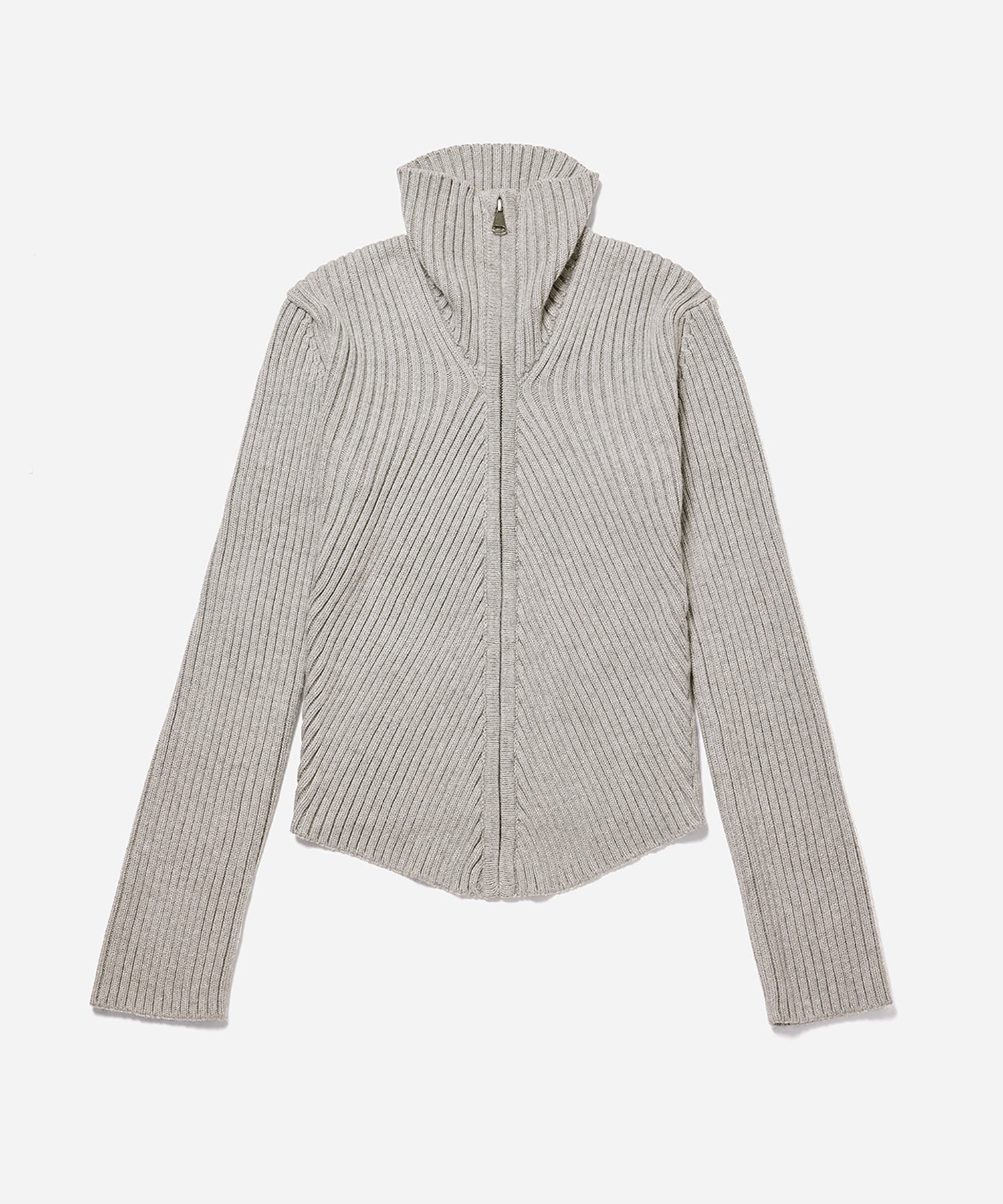 Ash Heather | Leah Cashmere Zip Sweater