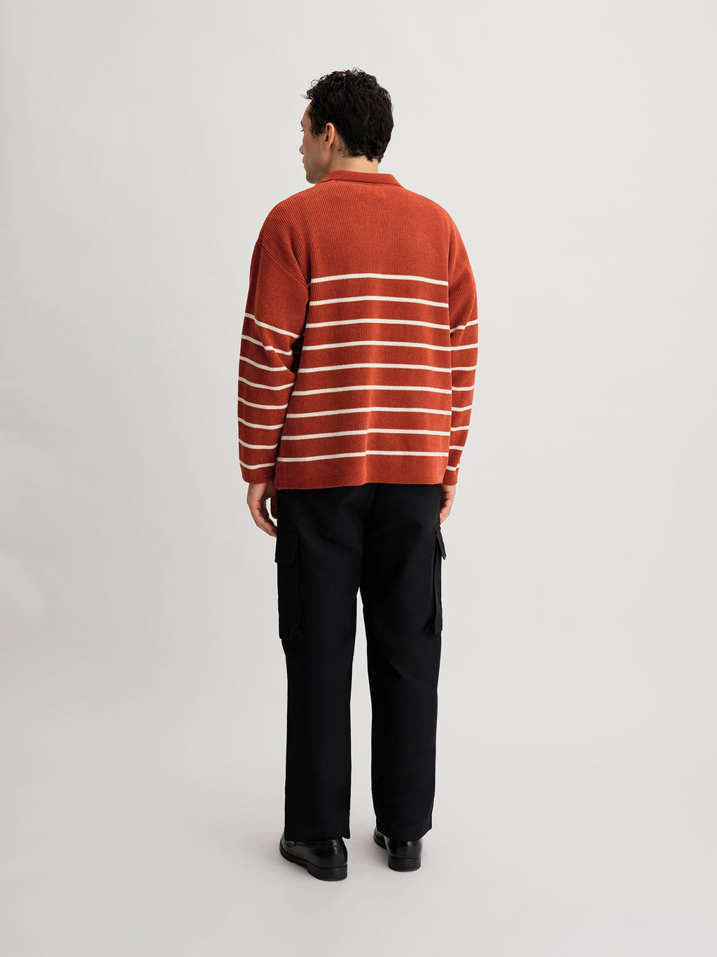 Brick/White | Mole Yarn Stripe Skipper Knit